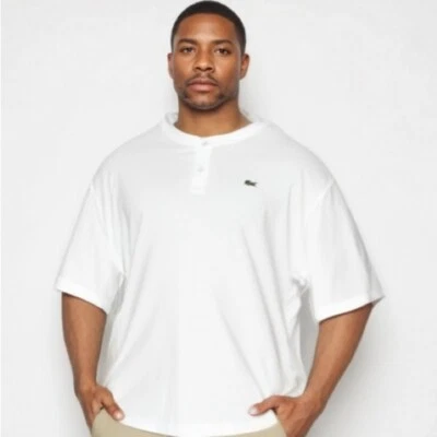Lacoste Izod Men's White Henley Shirt -- 3XLT - Image 1 of 4