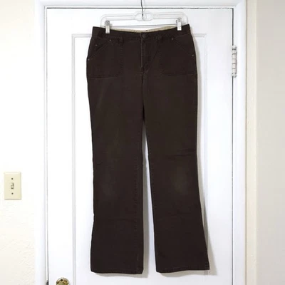 Vintage Old Navy Brown Low Rise Bootcut Pants 4 Cotton y2k Uniform Academia - Image 1 of 4