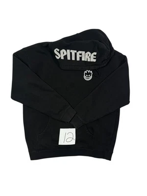 Moletom com capuz Spitfire skate vintage masculino médio preto logotipo gráfico Y2K - Imagem 1 de 4