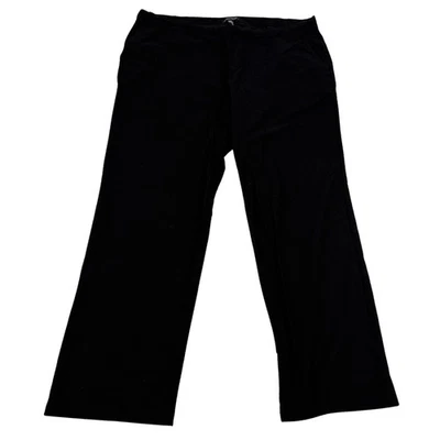 Eileen Fisher 黑色裤子阔腿拉舒适弹力 XL 码粘胶尼龙 — 第 1/4 张图片