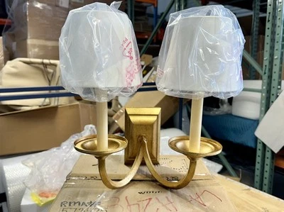 Serena & Lily Halden Two Arm Sconce-Brass Gold - Image 1 of 4