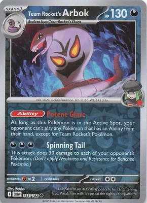 Team Rocket's Arbok SV10: Destined Rivals 113/182- NM - Reverse Holo - Image 1 of 2
