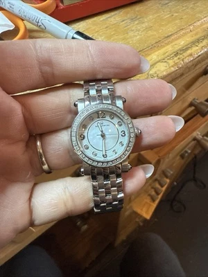 BULOVA ACCUTRON 26P07 SWISS MADE LADIES DIAMOND WATCH STEEL COURCHEVEL MOP READ - Image 1 of 4