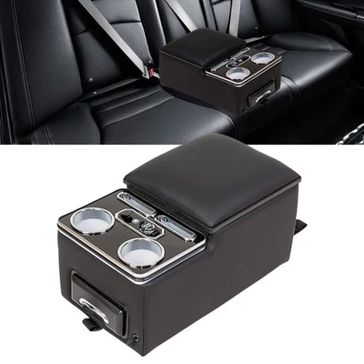 7 Colors Rear Bench Seat Organizer Center Console W/Cup Holder/Phone Holder/USB - Image 1 of 4