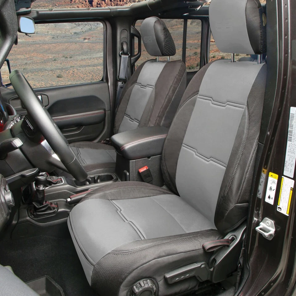 Juego de funda de asiento de neopreno Smittybilt delantera/trasera carbón para Wrangler JK/JL577122 Foto 1 de 1