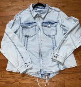 Giacca jeans VENUS denim stringata reticolo posteriore zip taglia 24 - Foto 1 di 7