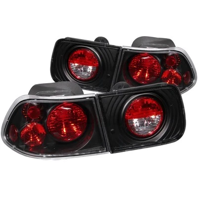 ANZO for 1996-2000 Honda Civic Coupe Taillights Black - Image 1 of 4
