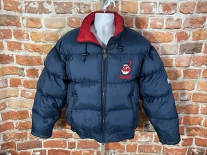 vintage Cleveland Indians Pro Player Down Filled puffer Bubble Jacket sz L Wahoo - Picture 1 of 9