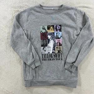 Taylor Swift The Eras Tour Sweatshirt S Gildan Gray Graphic Crew Neck  - Picture 1 of 11
