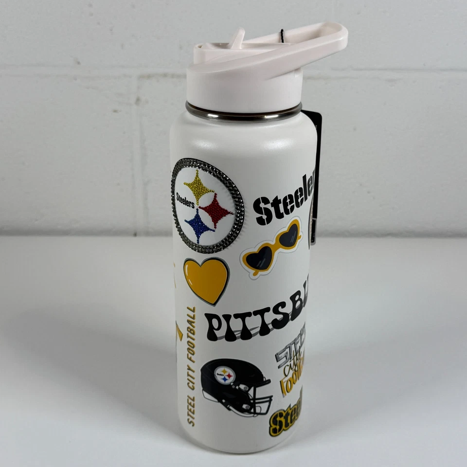 Botella de agua apagadora Pittsburgh Steelers Memory Company 34 oz Foto 1 de 4