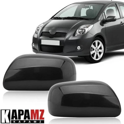 Door Side Mirror Cover Caps Left+Right For Toyota Yaris 2007 2008 2009 2010 2011 - Image 1 of 4