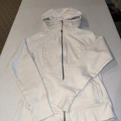 Lululemon Scuba Hoodie Women’s sz 6 White Full Zip Jacket + Pull Tag Fleece - Image 1 of 4