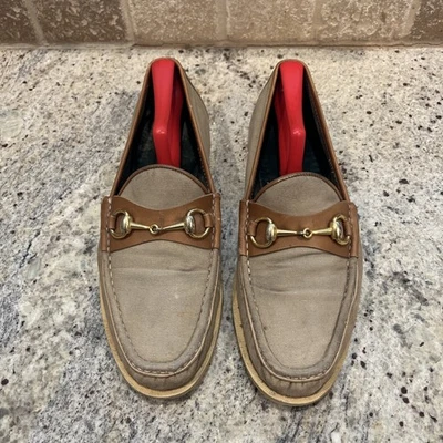 Mocasines Gucci Horse Bit de Colección Lona Natural Superior Barco Zapato Suela 9 EE. UU. 42 UE Foto 1 de 4