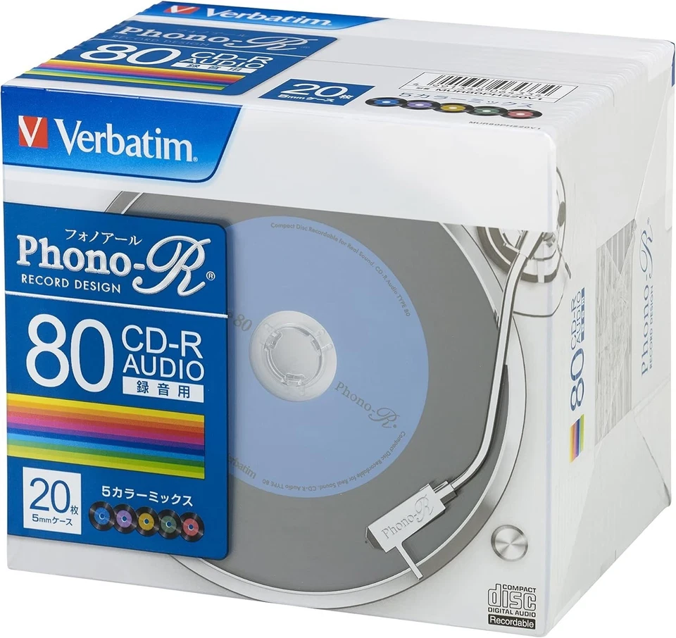 Verbatim Blank Music CDR Discs 80min 24 X Cd-r Color Mix Japan