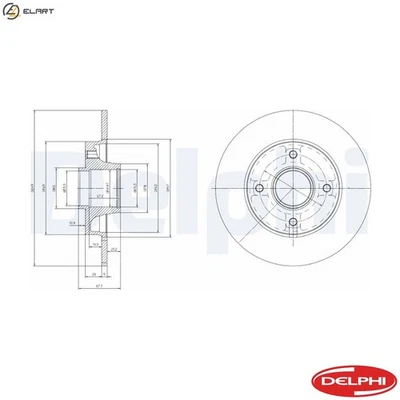 2x BRAKE DISC BG9022RSC FOR PEUGEOT 2008/SUV/Van 207/207+ 307/Break/SW/CC 208 - Image 1 of 4
