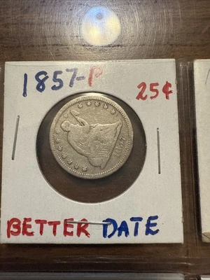 1857 Seated Liberty Quarter     You Grade It! Silver - Image 1 of 4