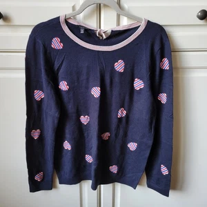 Neu mit Etikett Talbots Herz Pullover zum Binden rot, weiß & blau Größe M - Bild 1 von 9