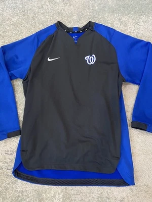 Nike Pullover Washington Nationals Fleece-Lined Jacket Gray Blue Men’s Large - Image 1 of 4