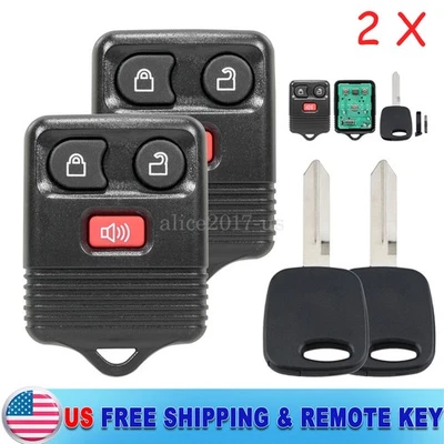 2 para 1998 1999 2000 2001 2002 2003 Ford F150 F250 F350 controle remoto fob + chave chip 4C - Imagem 1 de 4