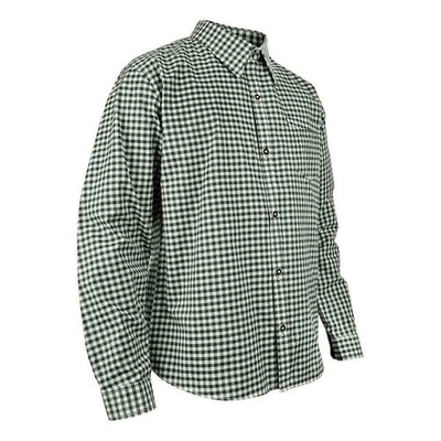 Camicia uomo bavarese gingham camicia verde a quadri per Oktoberfest e abbigliamento casual - Immagine 1 di 4