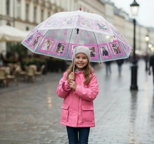 Mädchen Erwachsene Regenschirm personalisieren Kuppelform Kind Junge Kinder Spaß Foto Brolly - Bild 1 von 14
