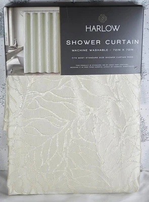 NUEVO SELLADO FAB HARLOW ELEGANTE CORTINA DE DUCHA CHAMPAIGN MARFIL CON BORDADO Foto 1 de 2
