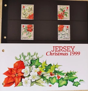 Jersey Stamps: Christmas '99 "Festive Foliage" MNH Presentation Pack 4v Set 1999 - Picture 1 of 4