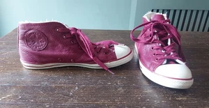 Converse Chuck Taylor rote Leder High Top Stiefel mit Fleecefutter Gr. UK 5 - Bild 1 von 10