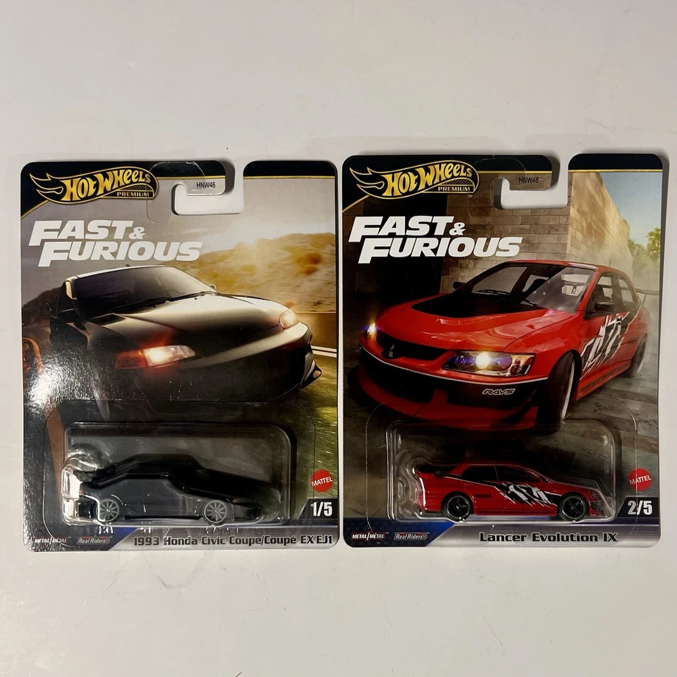 Hot Wheels Premium Honda Civic & Mitsubishi Lancer Evolution Fast & Furious 2025 - Image 1 of 1