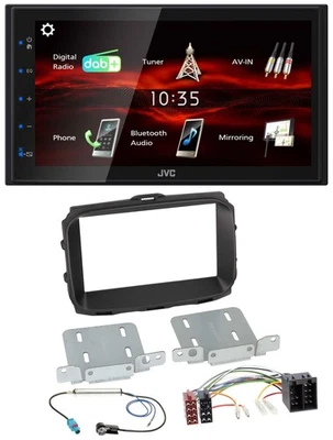 JVC USB Bluetooth MP3 DAB 2DIN Autoradio für Alfa Giulietta 2013-2021 ISO schwar - Bild 1 von 4