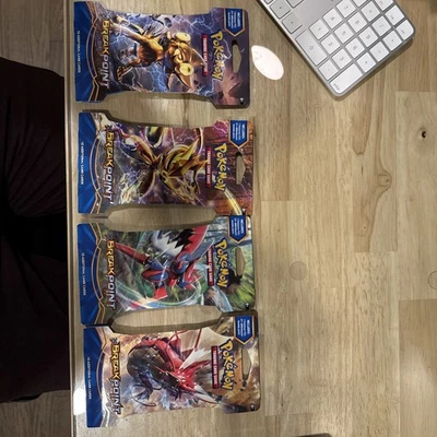 Pokemon TCG XY Breakpoint Funda Booster Pack Completo Arte Set 4 Paquetes Sellados Foto 1 de 4