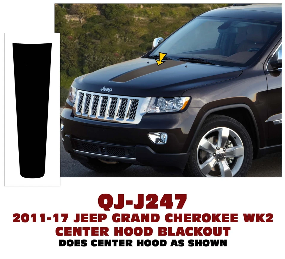 QJ-J247 - JEEP GRAND CHEROKEE WK2 - CALCOMANÍA CAPÓ CENTRAL - ASPECTO PERSONALIZADO Foto 1 de 1