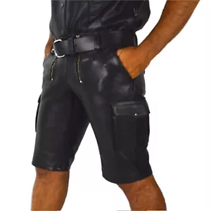 Glattes leder Shorts Zimmermann Shorts Cargo Ledershorts,kurze lederhose 7520 - Picture 1 of 9