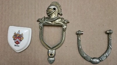 1965 ATL CY рыцарь шлем 6» двери Knocker золото металлический Дэвис семьи герб  - Изображение 1 из 4