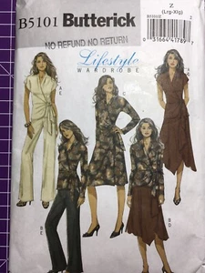 Patrón Butterick B5101 Easy Misses’ corbata lateral top, vestido, falda, pantalones talla L-XL - Imagen 1 de 3