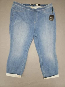 NWT~SIMPLY VERA Vera Wang Woman's Sz 2X Roll Cuff Legging All Day Denim BLUE $44 - Picture 1 of 11