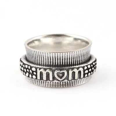 Anillo de Meditación Giratorio Oxidado Mamá Anillo Declaración Mujer Anillo Regalo para Ella Foto 1 de 4