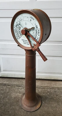 Chas antigos. Navio americano Cory & Son E.O.T. Telégrafo e pedestal para pedidos de motor - Imagem 1 de 4