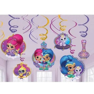 Shimmer and Shine suministros de fiesta remolino decoraciones 12 piezas - Imagen 1 de 1