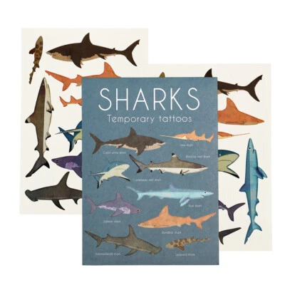 DOTCOMGIFTSHOP Rex London SHARK TEMPORARY TATTOOS (2 SHEETS)
