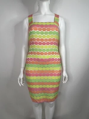 Vtg GIANNI VERSACE VERSUS MULTICOLOR DOT DRESS 46 XL - Image 1 of 4