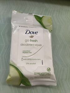 Dove Go Fresh Deodorant Wipes Cucumber and Green Tea 10 Towelettes Ea