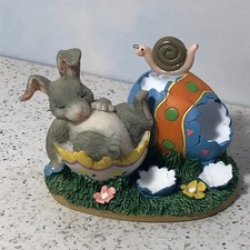 Charming Tails Figurine Seasons Easter Egg After Hunt Bunny Rabbit Snail Mouse