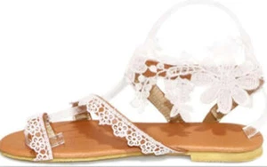 Women's Sandals Flat Clip Toe Casual Lace Floral Beach Flip Flop Comfy Shoes Sum - Picture 1 of 1