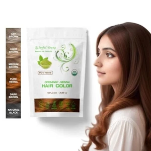 100% Organic Henna Hair Color, Natural, Chemical-Free Hair Dye for All Hair Type - Picture 1 of 32