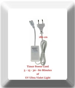 Power Cord W/Timer 5 sec Delay, 5-15-30-60 Minutes T Model UV Ultraviolet Light - Picture 1 of 2
