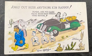 Postcard Signed By Petley~Away Out Here Anything Kin Happen! 1947 Color Unposted - Picture 1 of 2