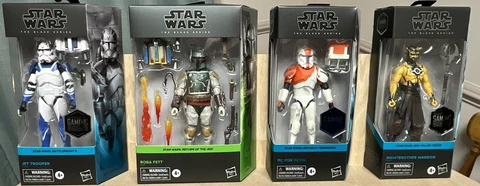 4 Star Wars Black Series, Jet Trooper, Boba Fett, Nightbrother, RC-1138 BOSS Cover