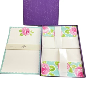 Juego de Papelería Hallmark Años 90 Floral en Rosa y Verde 15 Sábanas Decoradas + Envs - Imagen 1 de 4