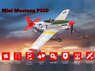 P-51 4CH  Airplane 400mm Wingspan Aerobatic RC Plane 2.4Ghz Remote Control Toys - Image 1 of 4